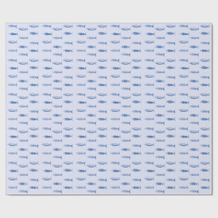 Papel De Presente Padrão de Sardinhas