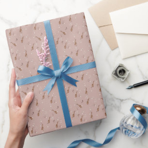 Papel De Presente Padrão de Saxofone Alto em Rosa Coral