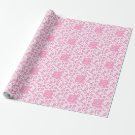 Papel De Presente Padrão de Scrunchies Rosa Feminino Acessório de Ca