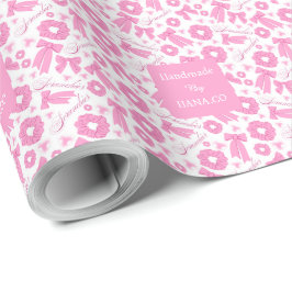 Papel De Presente Padrão de Scrunchies Rosa Feminino Acessório de Ca