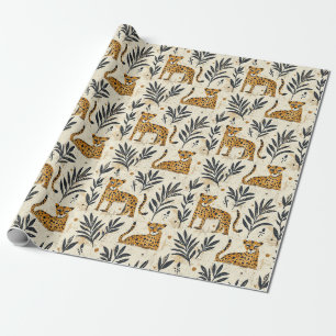 Papel De Presente Padrão de selva de leopardo brincalhão