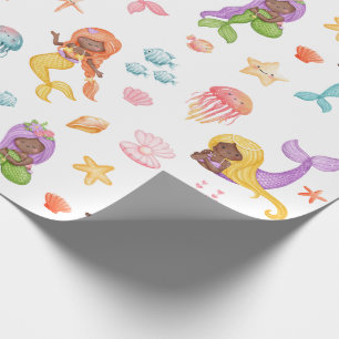 Papel De Presente Padrão de Sereia