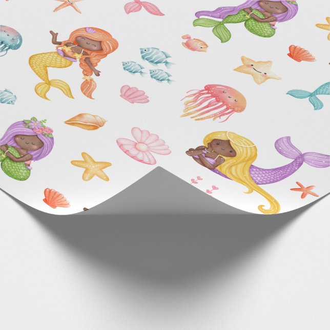 Papel De Presente Padrão de Sereia (Ponta)