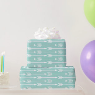 Papel De Presente Padrão de setas verdes da casa