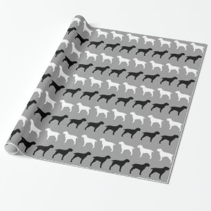 Papel De Presente Padrão de Silhuetas do Spinone Italiano