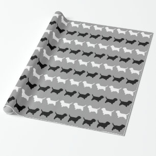 Papel De Presente Padrão de Silhuetas PBGV