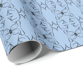 Papel De Presente Padrão de Simetria Azul Minimalista | Animal Abstr