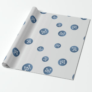 Papel De Presente Padrão de Sinal de Moeda de Criptomoeda da Rede de