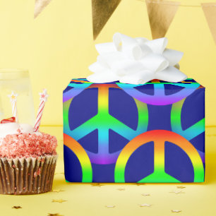Papel De Presente Padrão de Sinal de Paz do Arco-Íris