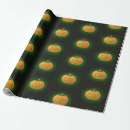Papel De Presente Padrão de Sorriso de Abóbora Spooktacular do Hallo