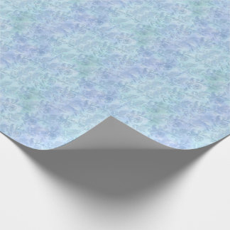 Papel De Presente Padrão de Sparkle de Aquarela Floral Azul