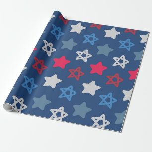 Papel De Presente Padrão de Starry Patriótico