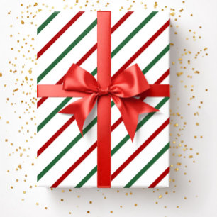 Papel De Presente Padrão de Strike do Natal Verde Branco