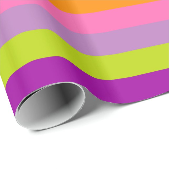 Papel De Presente Padrão de Stripes Coloridas Retroativas #22 (Ponta do rolo)
