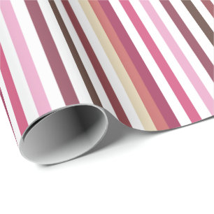 Papel De Presente Padrão de Stripes Horizontais Largas Vermelhas Gir