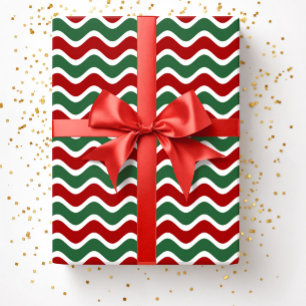 Papel De Presente Padrão de Stripes Vermelhas do Natal