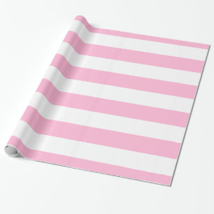Papel De Presente Padrão de Stripes White XL, Cor de Algodão Rosa, B