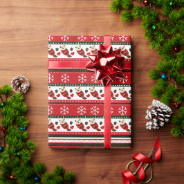 Papel De Presente Padrão de Suéter de Natal Feio de Lontra