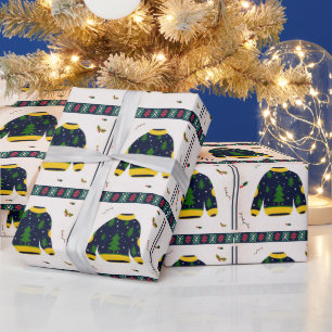 Papel De Presente Padrão de Suéter Feio Fofo Presente de Natal