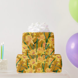 Papel De Presente Padrão de Summer Daffodil