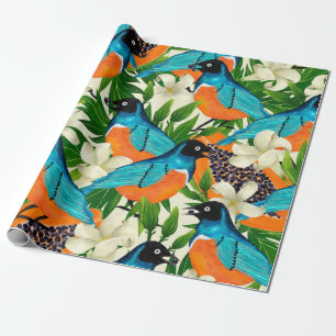 Papel De Presente Padrão de superfície com frutas, folhas e escoam