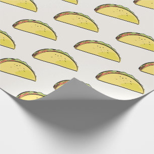 Papel De Presente Padrão de Taco Creme