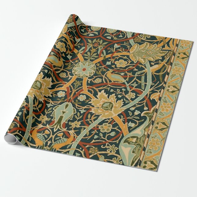 Papel De Presente Padrão de Tapeçaria da Floresta de William Morris: (Desenrolado)