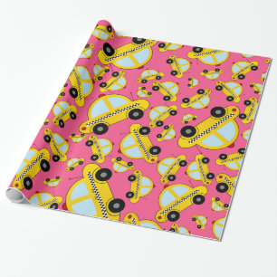 Papel De Presente Padrão de táxi rosa