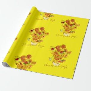 Papel De Presente Padrão de tecelagem dos girassóis por Vincent va