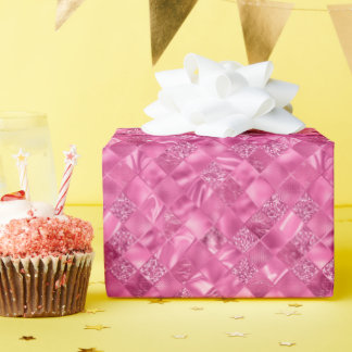 Papel De Presente Padrão de tecelagem quadrada de multitextura rosa