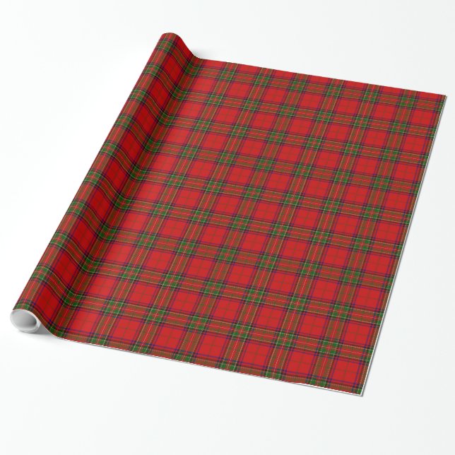 Papel De Presente Padrão de Tecido de Xadrez de Tartan (Desenrolado)