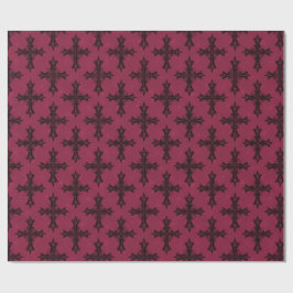 Papel De Presente Padrão de teia de aranha rosa magenta da cruz góti