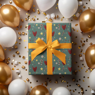 Papel De Presente Padrão de Tema de Natais vintages Coloridos