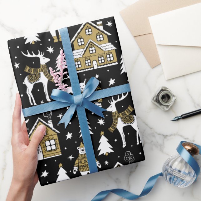 Papel De Presente padrão de tema natais vintages (Presentear)