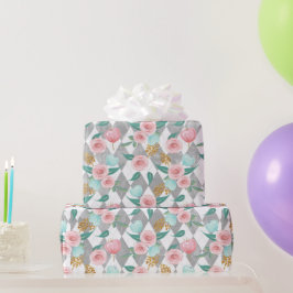 Papel De Presente Padrão de tempo do chá