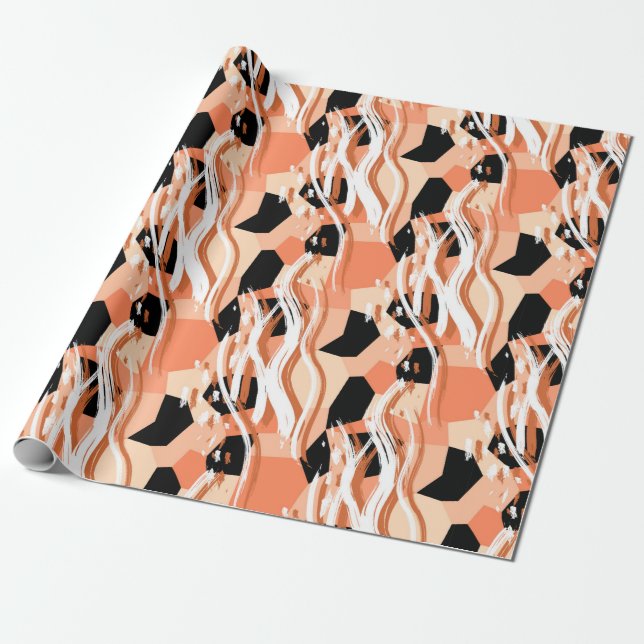 Papel De Presente Padrão de tendência de abstrato sem costura com pê (Desenrolado)