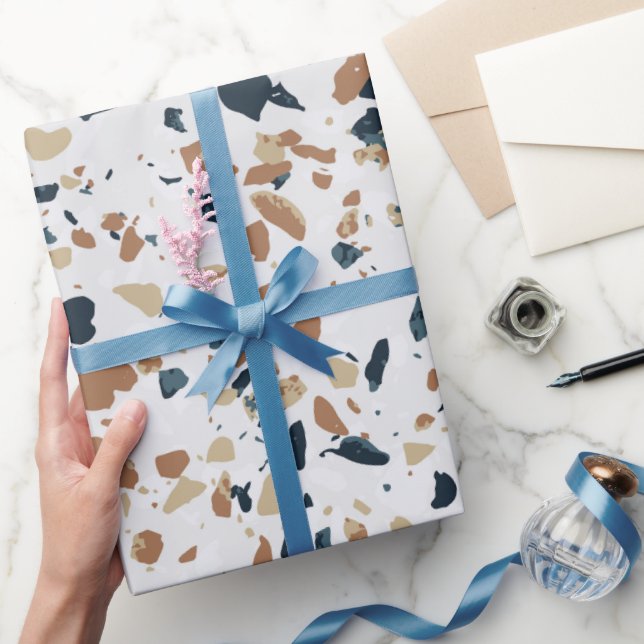 Papel De Presente Padrão de Terrazzo de Pedra (Presentear)