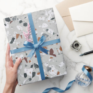 Papel De Presente Padrão de Terrazzo de Pedra
