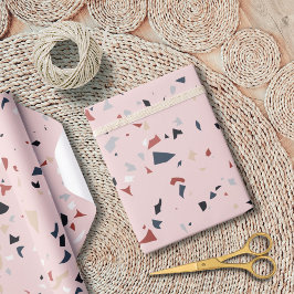 Papel De Presente Padrão de Terrazzo Moderno Abstrato de Meados do S