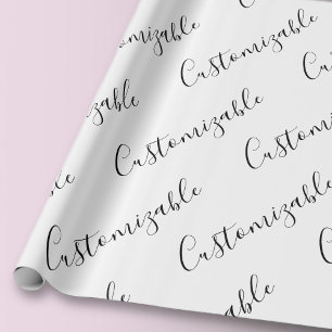 Papel De Presente Padrão de texto de escrita moderna editável Pret