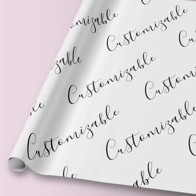 Papel De Presente Padrão de texto de escrita moderna editável | Pret (Criador carregado)
