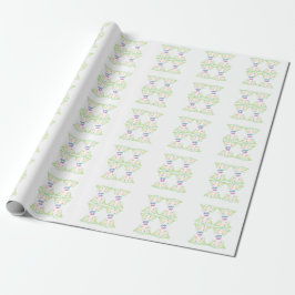 Papel De Presente Padrão de Texto Estético Super Pai Embrulho de Pre