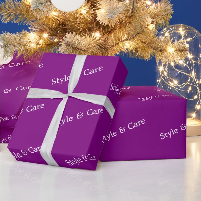 Papel De Presente Padrão de Texto Personalizado Moderno Roxo Present (Feriados)
