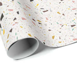 Papel De Presente Padrão de textura de terrazzo moderno colorido