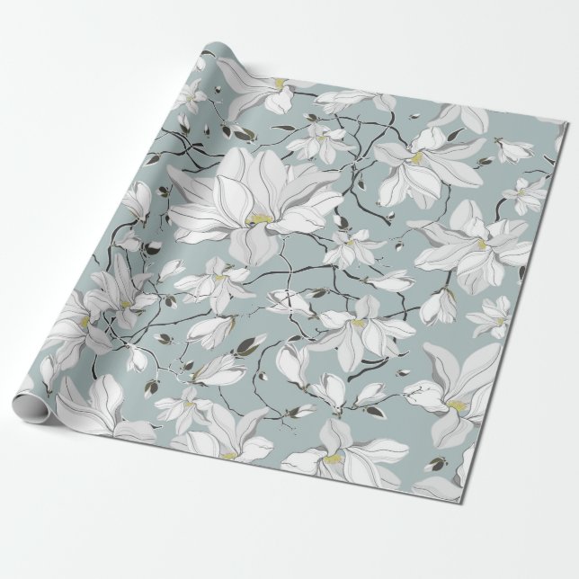 Papel De Presente Padrão de textura floral vítrea. Padrão sem costur (Desenrolado)