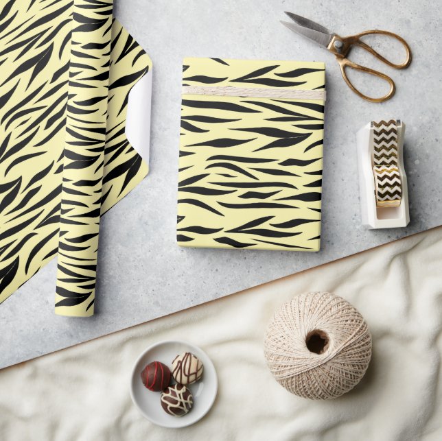 Papel De Presente Padrão de Tigre para Chás de fraldas Amarelo sem c (Artesanato)