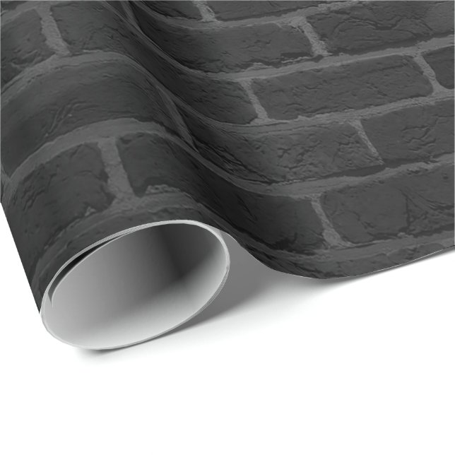 Papel De Presente Padrão de tijolo preto (Ponta do rolo)