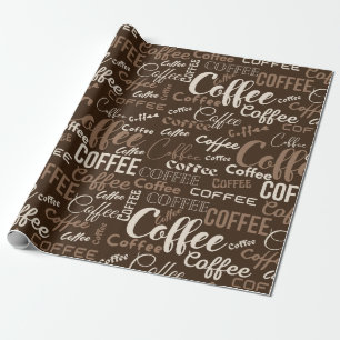 Papel De Presente Padrão de Tipografia de Café Vintage (3)