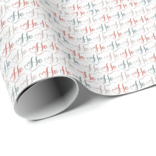 Papel De Presente Padrão de Tipografia Ho Ho Ho