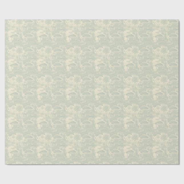 Papel De Presente Padrão de Toalete de Selva Design Cênico Tropical (Aberto)